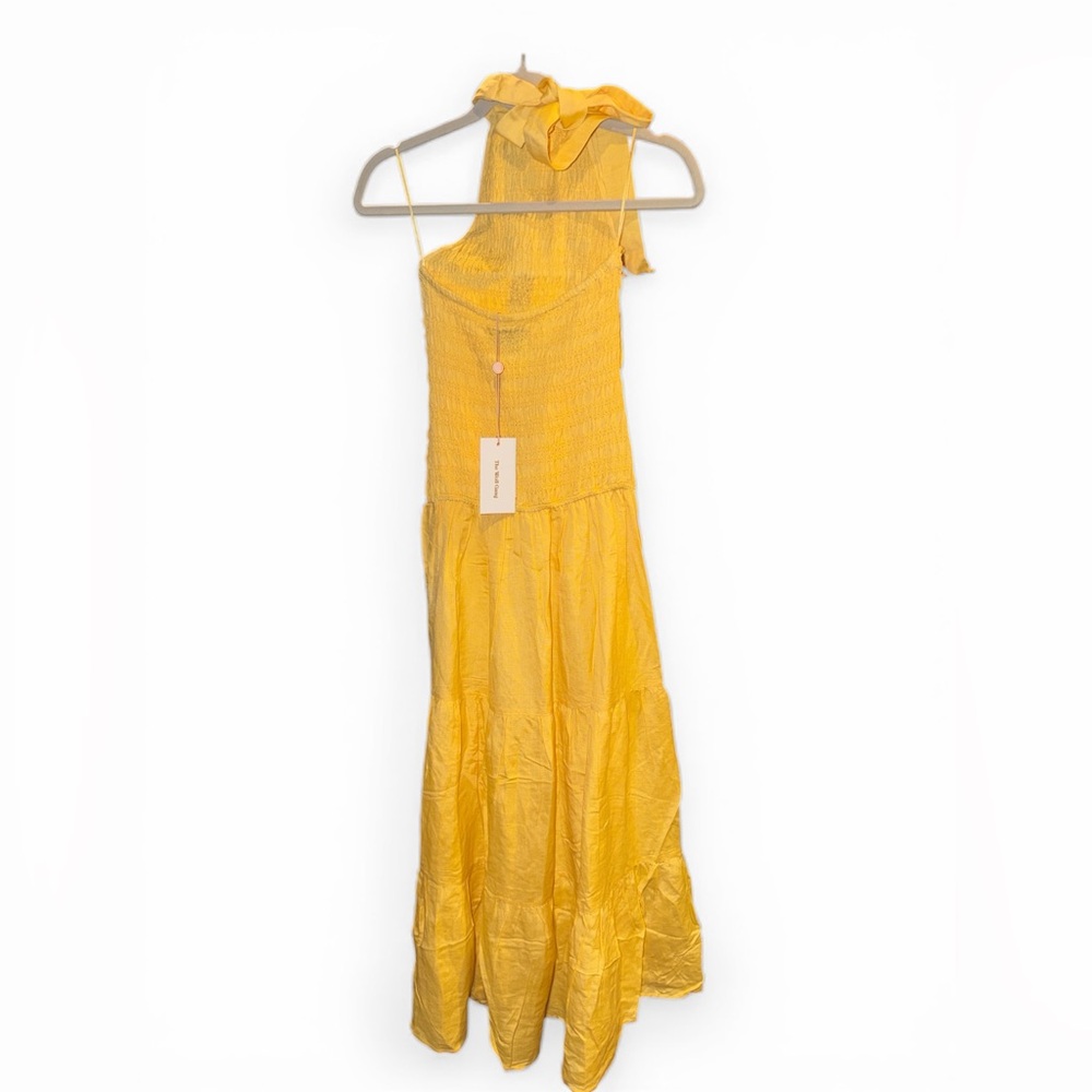 THE WOLF GANG OSTIA SHIRRED MAXI DRESS IN BUTTER•Size Small - Picture 6 of 6